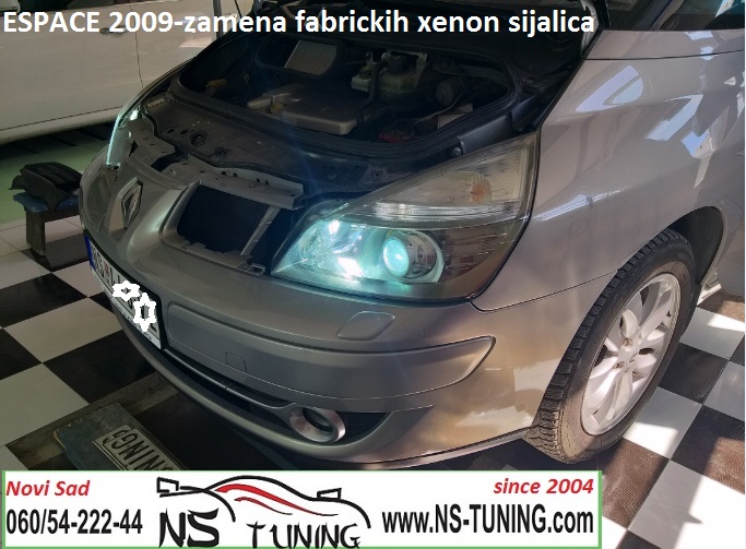 espace reno renault 2007 2008 2009 godiste xenon far d1s sijalica zamena ugradnja novi sad ns tuning